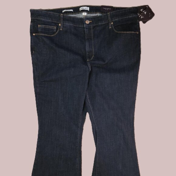 AVA & VIV NWT Women's Plus Size 22 Jeans high-rise Flare Stretch Blue No Gap - Picture 3 of 5